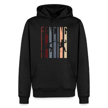clôture - Sweat à capuche Premium bio Homme - noir - Devant - Nico (187cm)