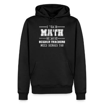 Profs de maths - Sweat à capuche Premium bio Homme - noir - Devant - Nico (187cm)