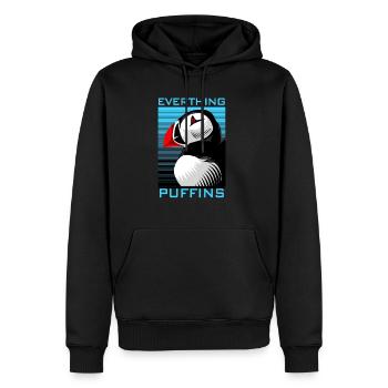 Puffin Puffin Puffin - Männer Premium Bio Hoodie - Schwarz - Vorne - Nico (187cm)