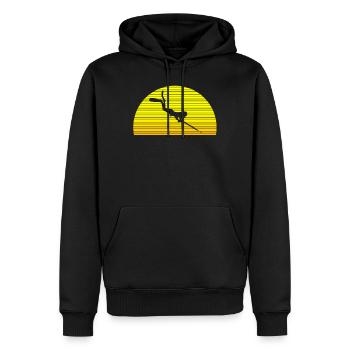 Spearhunting bei Sonnenuntergang - Männer Premium Bio Hoodie - Schwarz - Vorne - Nico (187cm)