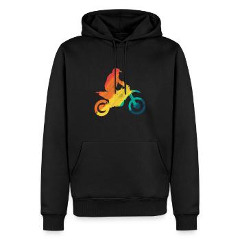 Motards de motocross colorés - Sweat à capuche Premium bio Homme - noir - Devant - Nico (187cm)