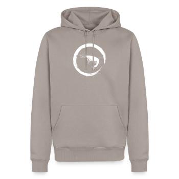 shrimp - Men’s Premium Organic Hoodie - taupe - Front - Nico (187cm)