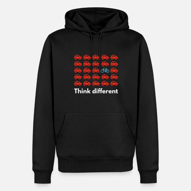 Think Different, Ride a Bike - Männer Premium Bio Hoodie - Schwarz
