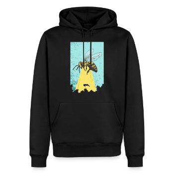 Abeille Ufo Beam Alien Scifi Cadeau d'apiculteur - Sweat à capuche Premium bio Homme - noir - Devant - Nico (187cm)