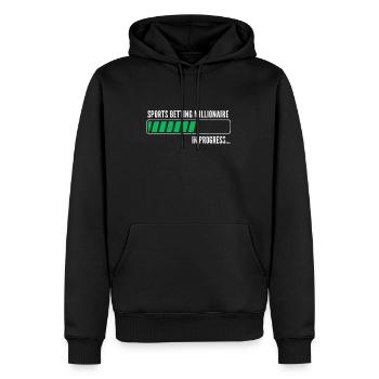 Paris sportifs Millionaire Sports paris Money Progress - Sweat à capuche Premium bio Homme - noir - Devant - Nico (187cm)