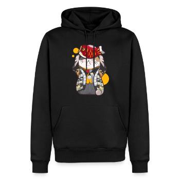 Katze Fisch - Männer Premium Bio Hoodie - Schwarz - Vorne - Nico (187cm)