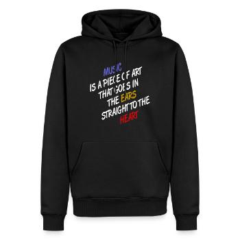 Musique, art - Sweat à capuche Premium bio Homme - noir - Devant - Nico (187cm)