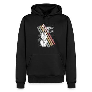 Cello Bass Violin Knee Violin String Instrument Cello - Men’s Premium Organic Hoodie - black - Front - Nico (187cm)