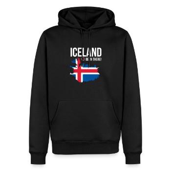 Carte de l'Islande avec drapeau - J'y suis allé - Sweat à capuche Premium bio Homme - noir - Devant - Nico (187cm)