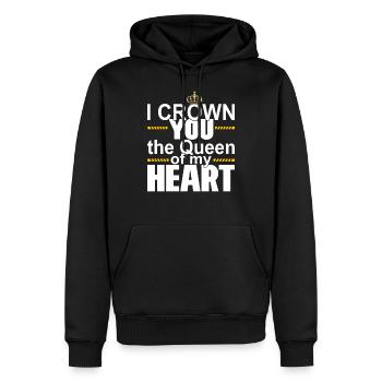 QUEEN OF MY HEART GIFT FOR VALENTINE´S DAY HIM HER - Männer Premium Bio Hoodie - Schwarz - Vorne - Nico (187cm)
