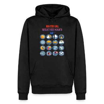 national weatherman's day - Sweat à capuche Premium bio Homme - noir - Devant - Nico (187cm)