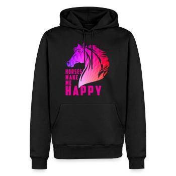 horse - Men’s Premium Organic Hoodie - black - Front - Nico (187cm)