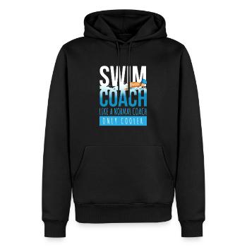 Schwimmtrainer wie ein normaler Coach nur cooler - Männer Premium Bio Hoodie - Schwarz - Vorne - Nico (187cm)