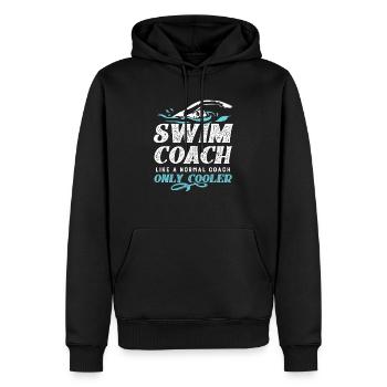 Schwimmtrainer wie ein normaler Coach nur cooler - Männer Premium Bio Hoodie - Schwarz - Vorne - Nico (187cm)