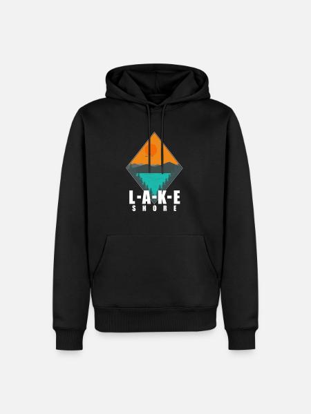 Lake Shore - Männer Premium Bio Hoodie - Schwarz