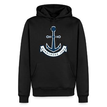Hambourg HH Hamburger Jung Hommes garçons - Sweat à capuche Premium bio Homme - noir - Devant - Nico (187cm)