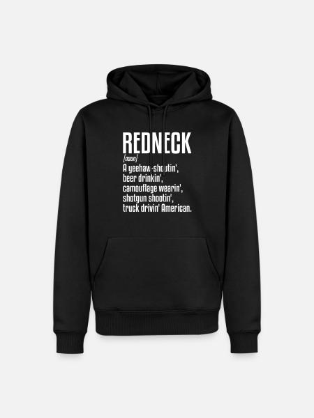 Redneck Definition | Honky, Mullet, White Trash - Men’s Premium Organic Hoodie - black