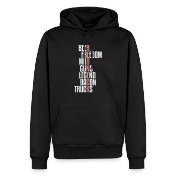 Redneck | Bacon bacon - Sweat à capuche Premium bio Homme - noir - Devant - Nico (187cm)
