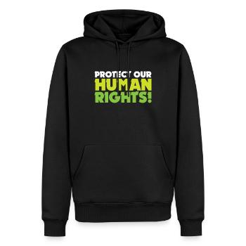 Human Rights Gift Demo Protest - Men’s Premium Organic Hoodie - black - Front - Nico (187cm)