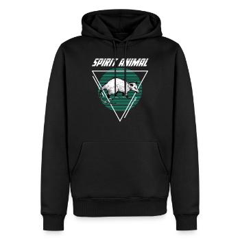 Opossum - Männer Premium Bio Hoodie - Schwarz - Vorne - Nico (187cm)