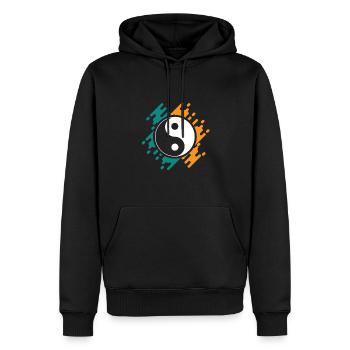 Yin yang - Männer Premium Bio Hoodie - Schwarz - Vorne - Nico (187cm)