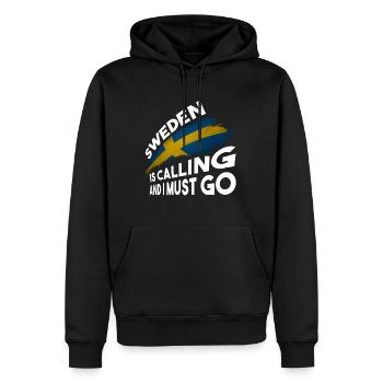 Suède - Sweat à capuche Premium bio Homme - noir - Devant - Nico (187cm)