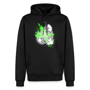 Croix nordique Compass Vegvisir - Sweat à capuche Premium bio Homme - noir - Devant - Nico (187cm)