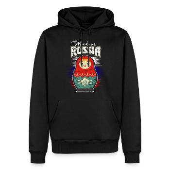 Russie - Sweat à capuche Premium bio Homme - noir - Devant - Nico (187cm)