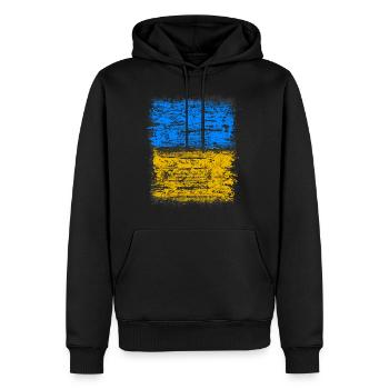 Ukraine - Sweat à capuche Premium bio Homme - noir - Devant - Nico (187cm)