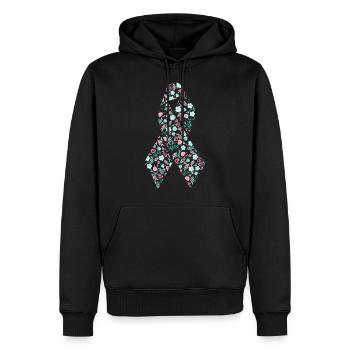cancer loop - Men’s Premium Organic Hoodie - black - Front - Nico (187cm)