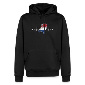 Pays-Bas Hollande - Sweat à capuche Premium bio Homme - noir - Devant - Nico (187cm)