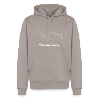 Indonésie Carte Carte - Sweat à capuche Premium bio Homme - taupe - Devant - Nico (187cm)