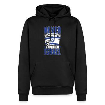 Israel - Männer Premium Bio Hoodie - Schwarz - Vorne - Nico (187cm)