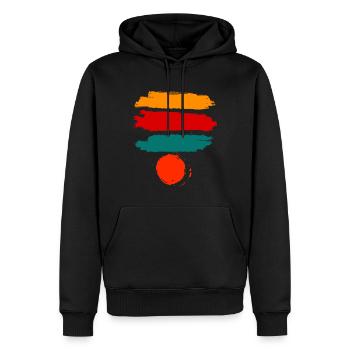 Pinceau trait - Sweat à capuche Premium bio Homme - noir - Devant - Nico (187cm)