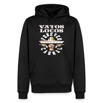Cadeau Vatos Locos Forever Carnal Blood In Blood - Sweat à capuche Premium bio Homme - noir - Devant - Nico (187cm)
