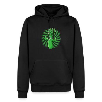 Cadeau végétarien végétarien végétarien asperges - Sweat à capuche Premium bio Homme - noir - Devant - Nico (187cm)