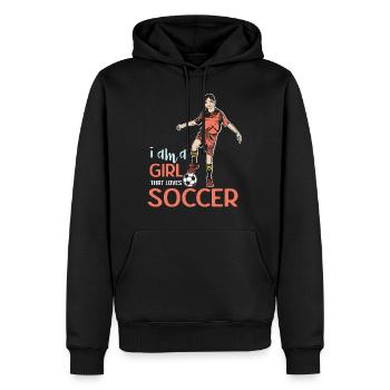 Soccer girl - Sweat à capuche Premium bio Homme - noir - Devant - Nico (187cm)