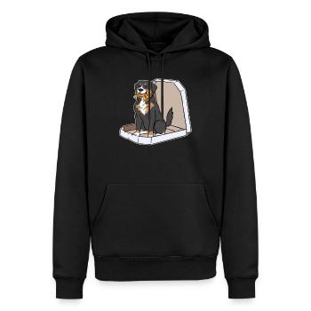 Bernese Mountain Dog Dog Pizza Box Gift - Men’s Premium Organic Hoodie - black - Front - Nico (187cm)