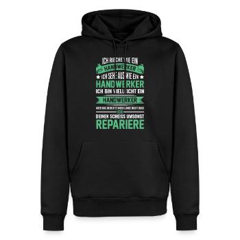 Handwerker Geschenk - Männer Premium Bio Hoodie - Schwarz - Vorne - Nico (187cm)