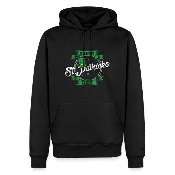 St Patrick’s Day - Sweat à capuche Premium bio Homme - noir - Devant - Nico (187cm)