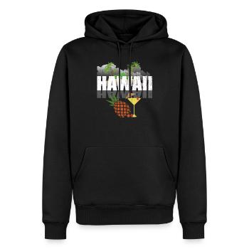 Hawaï - Sweat à capuche Premium bio Homme - noir - Devant - Nico (187cm)