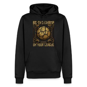Être le champion | Cadeau de sport de ballon de football - Sweat à capuche Premium bio Homme - noir - Devant - Nico (187cm)