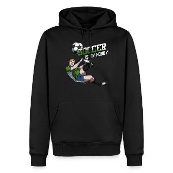 Le football est mon passe-temps | Déclaration de football - Sweat à capuche Premium bio Homme - noir - Devant - Nico (187cm)