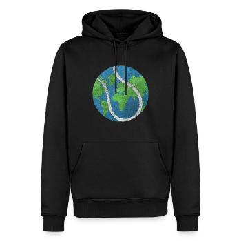 Ball Terre Revers Sport Tennis is life cadeau - Sweat à capuche Premium bio Homme - noir - Devant - Nico (187cm)