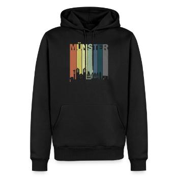Chemise Münster Vintage T-shirt Münster - Sweat à capuche Premium bio Homme - noir - Devant - Nico (187cm)