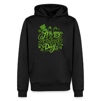 Happy St. Patrick's Day - Saint Patricks Gifts - Sweat à capuche Premium bio Homme - noir - Devant - Nico (187cm)