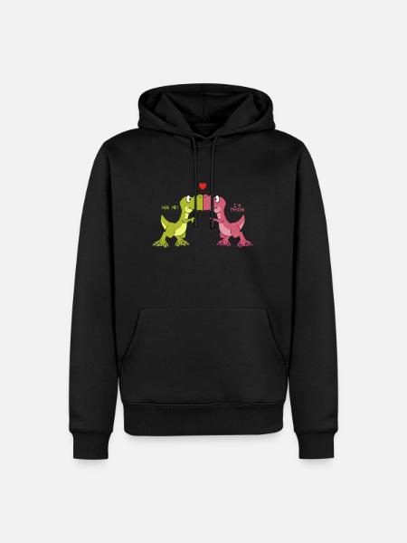 Dino Couple - Men’s Premium Organic Hoodie - black