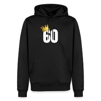 60 anniversaire numéro nombre couronne roi couronne - Sweat à capuche Premium bio Homme - noir - Devant - Nico (187cm)