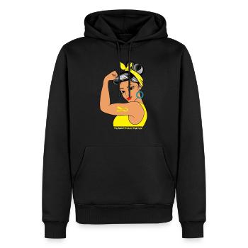 Sensibilisation aux guerriers de l'endométriose - Sweat à capuche Premium bio Homme - noir - Devant - Nico (187cm)