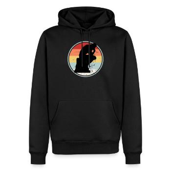 Philosopher RETRO COLLECTION - Männer Premium Bio Hoodie - Schwarz - Vorne - Nico (187cm)